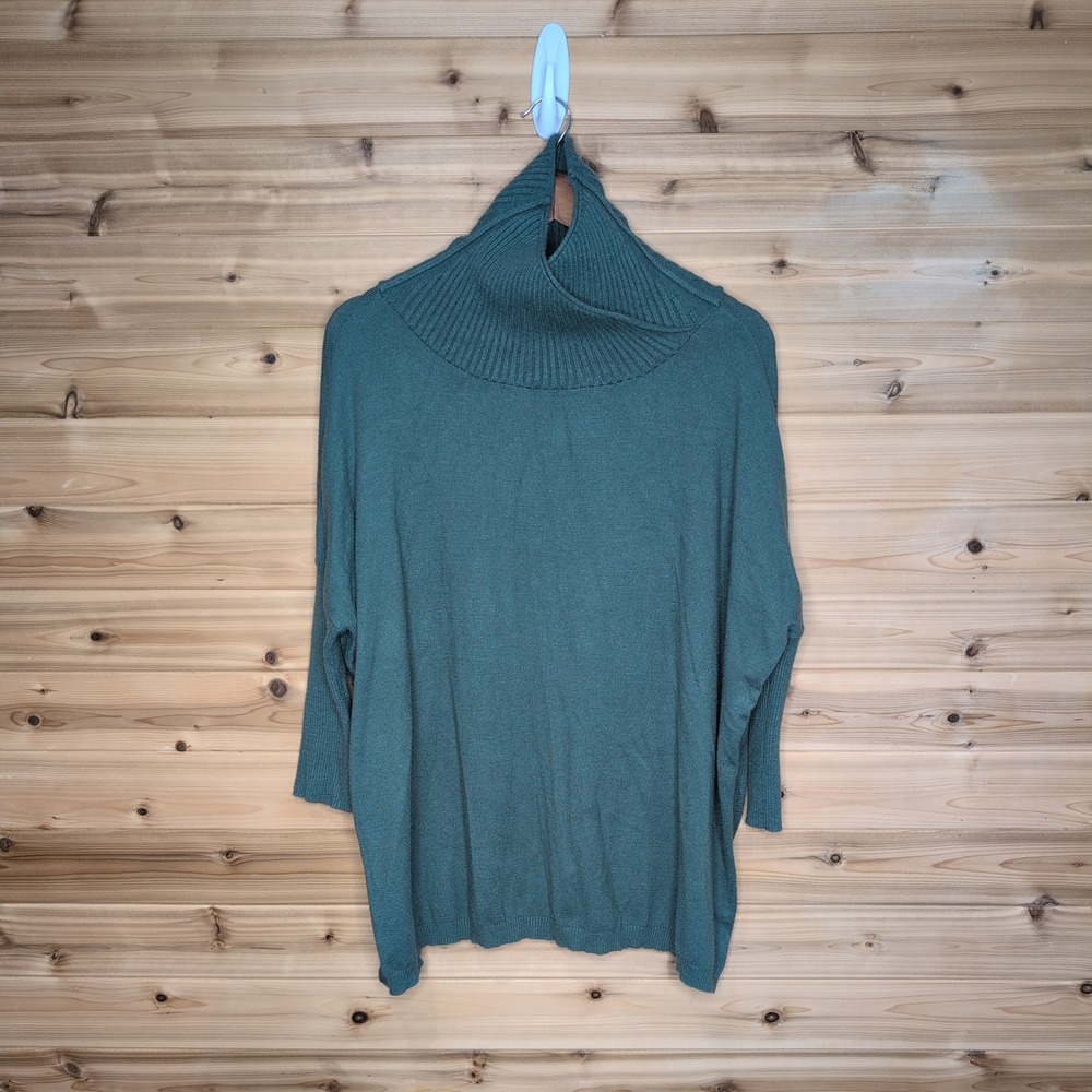 Mer Sea Oversized Cowl Neck Sweater Teal Green Dolman‎ Sleeve One Size OS